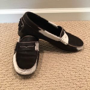Tod’s Pony Hair Cow Print Loafers Womens Sz 8.5